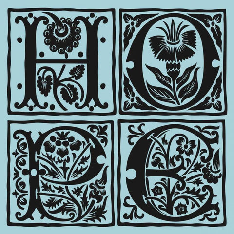 HOPE Black Ornate Wood Framed Art Print with Double Matting by Berg, Sabine