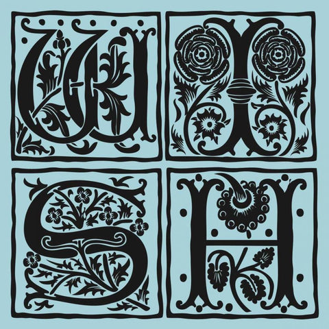 WISH Black Ornate Wood Framed Art Print with Double Matting by Berg, Sabine