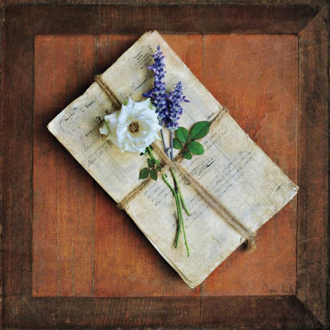 Letters To Home I Black Ornate Wood Framed Art Print with Double Matting by Atria, Cristin