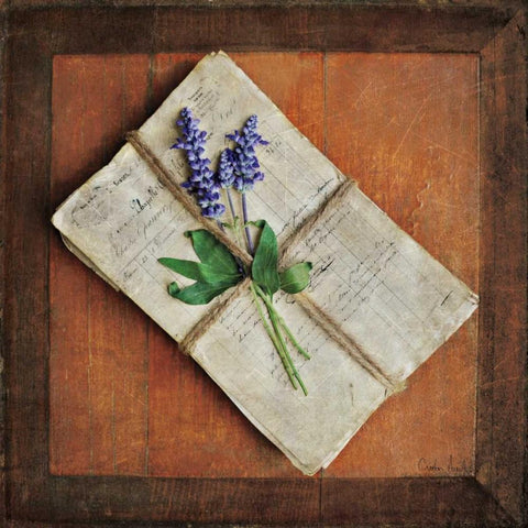 Letters To Home II White Modern Wood Framed Art Print with Double Matting by Atria, Cristin