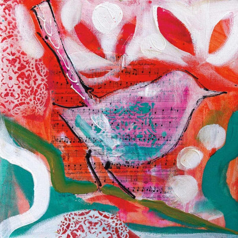 Petite Bird III Black Ornate Wood Framed Art Print with Double Matting by Brooks, Amanda J.