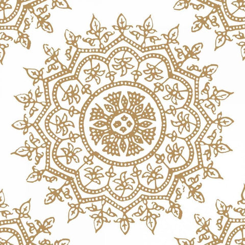 Woodblock Pattern IV White Modern Wood Framed Art Print with Double Matting by Berg, Sabine