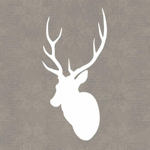 Buck I White Modern Wood Framed Art Print with Double Matting by Berg, Sabine