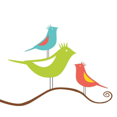 Song Birds II Black Modern Wood Framed Art Print with Double Matting by Berg, Sabine