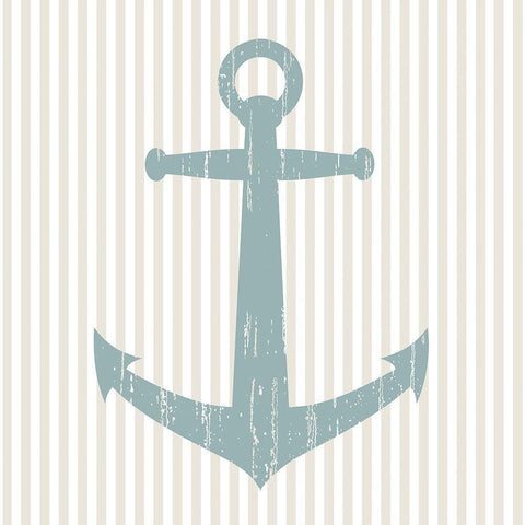 Anchor White Modern Wood Framed Art Print with Double Matting by Berg, Sabine