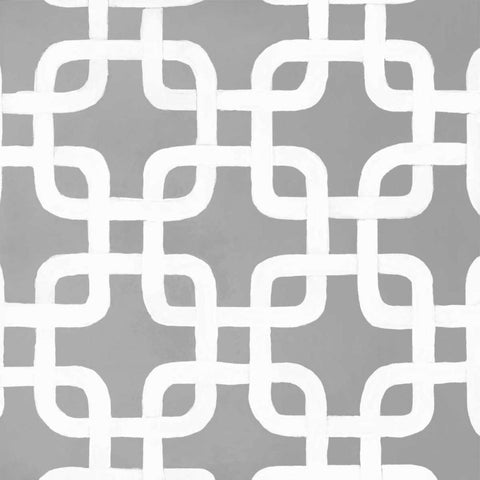Latticework Tile IV White Modern Wood Framed Art Print with Double Matting by Smith, Hope