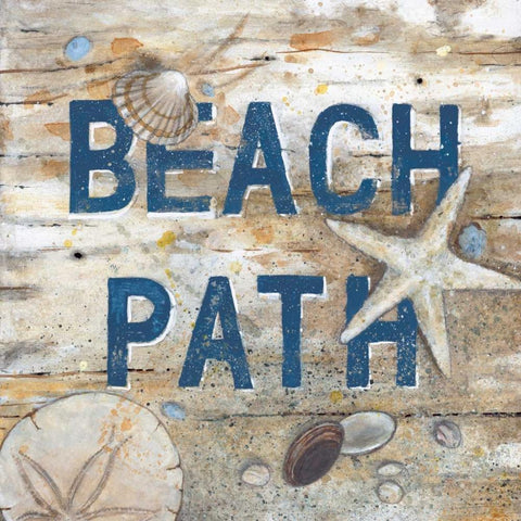 Beach Path Black Ornate Wood Framed Art Print with Double Matting by Fisk, Arnie