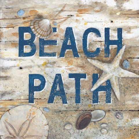 Beach Path Gold Ornate Wood Framed Art Print with Double Matting by Fisk, Arnie