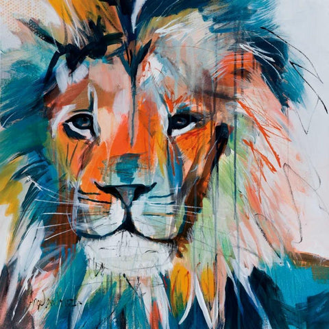 Do You Want My Lions Share White Modern Wood Framed Art Print with Double Matting by Maritz, Angela