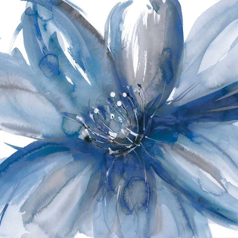 Blue Beauty I Black Modern Wood Framed Art Print by Meyers, Rebecca