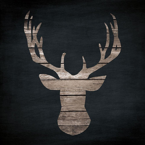 Urban Antlers I Black Modern Wood Framed Art Print by Venter, Tandi