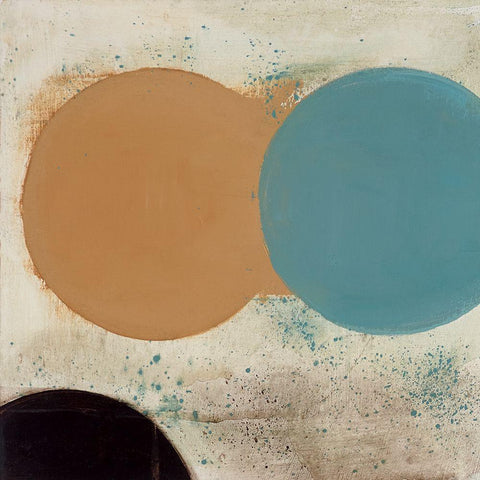 Terra Circles I Black Modern Wood Framed Art Print with Double Matting by Skinner, David