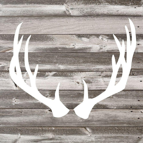 Antler Art I White Modern Wood Framed Art Print with Double Matting by Venter, Tandi