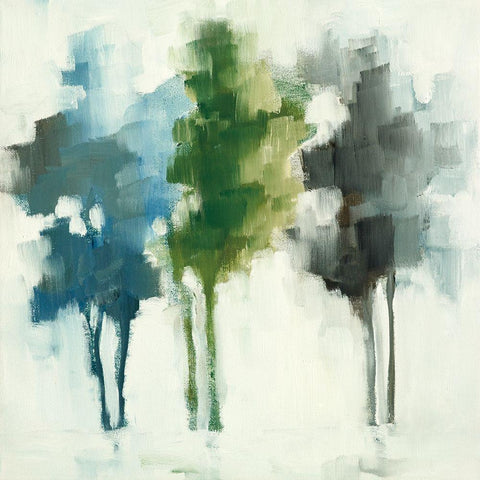Trees II White Modern Wood Framed Art Print by Ellens, Jacqueline