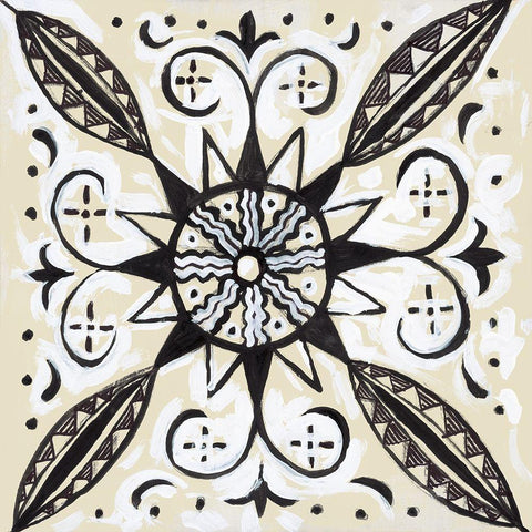 Imaginary Mandala White Modern Wood Framed Art Print with Double Matting by Smith, Hope