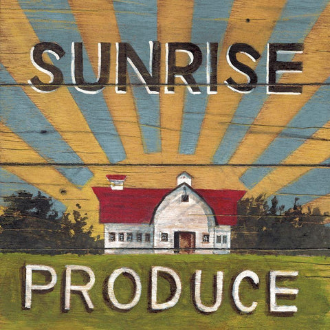 Sunrise Produce Black Modern Wood Framed Art Print by Fisk, Arnie