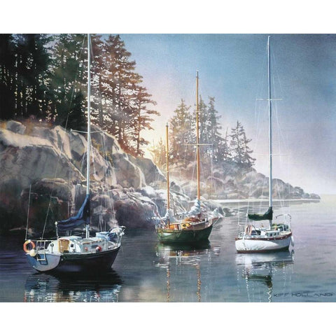 Mornings Promise Black Modern Wood Framed Art Print by Holland, Kiff