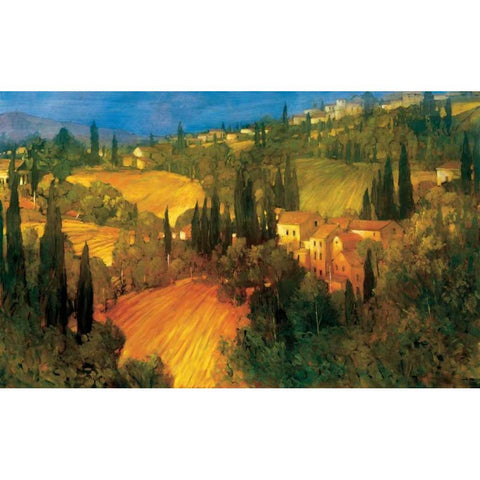 Hillsideide - Tuscany Gold Ornate Wood Framed Art Print with Double Matting by Craig, Philip