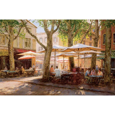 Summer - Provence White Modern Wood Framed Art Print by Bates, George