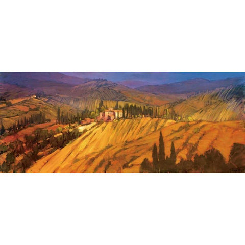 Last View of Tuscany Gold Ornate Wood Framed Art Print with Double Matting by Craig, Philip