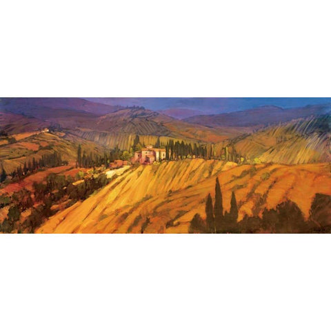 Last View of Tuscany White Modern Wood Framed Art Print by Craig, Philip