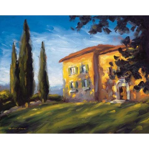 A Rural Villa Black Modern Wood Framed Art Print with Double Matting by Downs, Michael