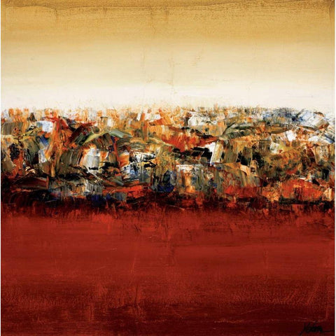 Red Lake White Modern Wood Framed Art Print by Wang, Yehan