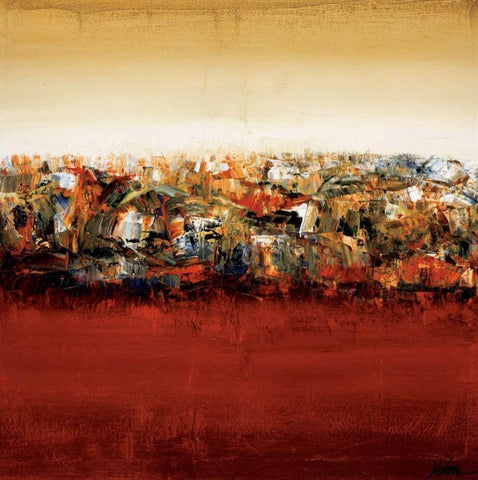 Red Lake White Modern Wood Framed Art Print with Double Matting by Wang, Yehan