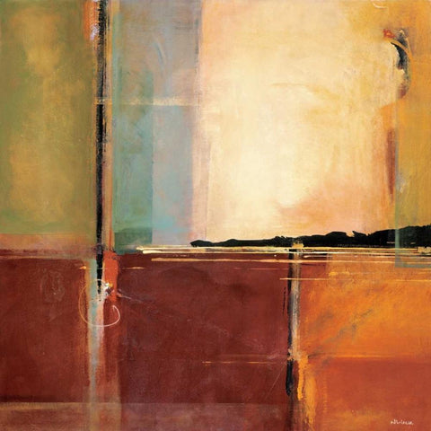 Breakers Black Modern Wood Framed Art Print with Double Matting by Li-Leger, Noah