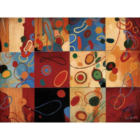 String Theory Black Modern Wood Framed Art Print with Double Matting by Li-Leger, Don
