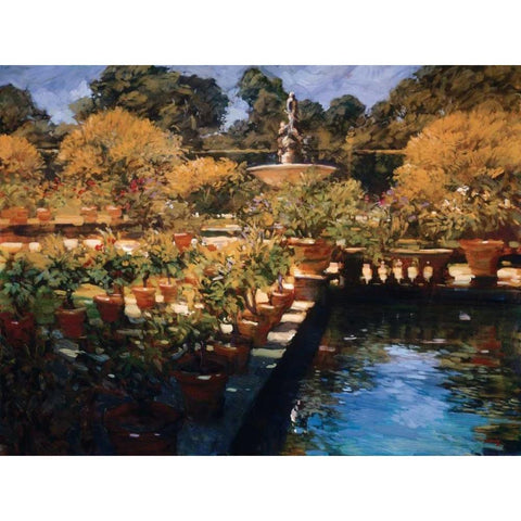 Boboli Gardens - Florence Black Modern Wood Framed Art Print with Double Matting by Craig, Philip