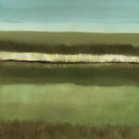 Still Waters - Green Lake Black Ornate Wood Framed Art Print with Double Matting by Gold, Caroline