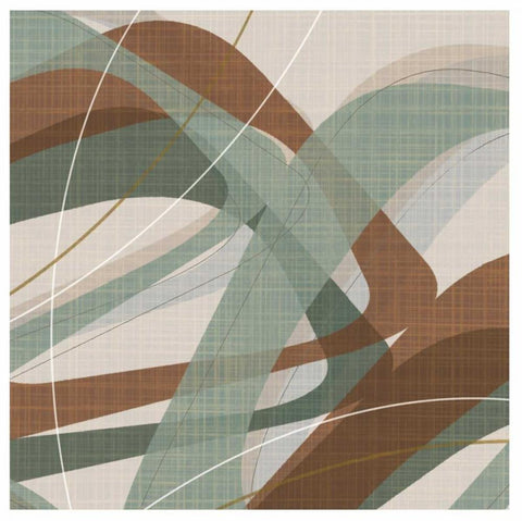 Mint Ripple Black Ornate Wood Framed Art Print with Double Matting by Ahava