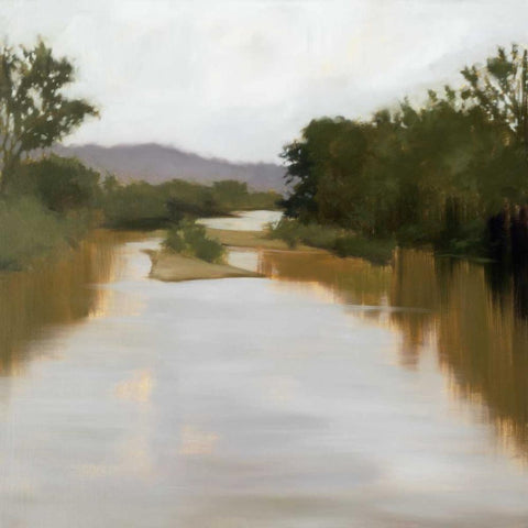 River Journey Black Ornate Wood Framed Art Print with Double Matting by Lightell, Megan