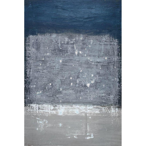Astral Blues Black Modern Wood Framed Art Print with Double Matting by Gold, Caroline