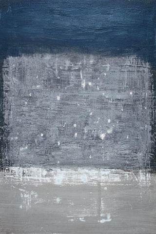 Astral Blues White Modern Wood Framed Art Print with Double Matting by Gold, Caroline