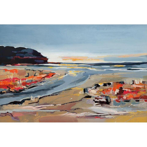 The Beach Black Modern Wood Framed Art Print with Double Matting by Fitzsimmons, A.