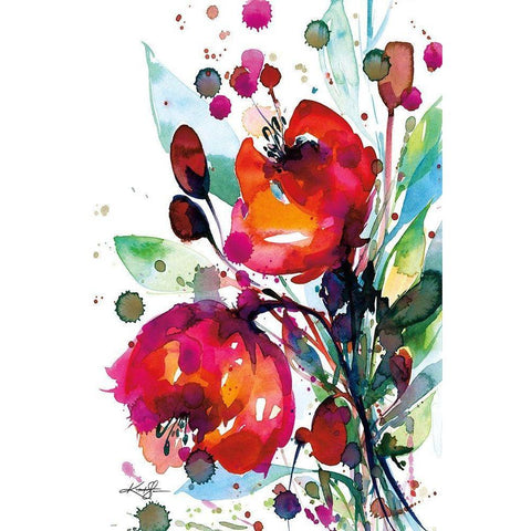 Floral Dream I Black Modern Wood Framed Art Print with Double Matting by Stanion, Kathy Morton
