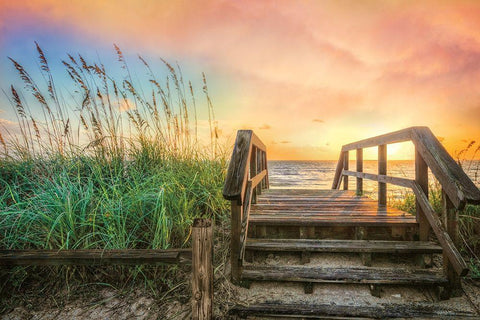 Walk Into Sunrise White Modern Wood Framed Art Print with Double Matting by Celebrate Life Gallery