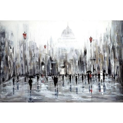 Grande Ville Black Modern Wood Framed Art Print by Kadmiri, Aziz