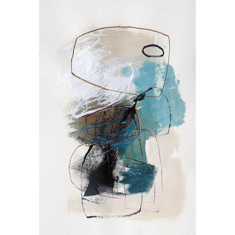 In The Middle I Black Modern Wood Framed Art Print by Barnes, Natasha
