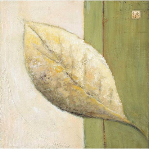 Leaf Impression - Olive White Modern Wood Framed Art Print by Salemink-Roos, Ursula