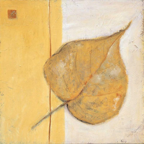 Leaf Impression - Ochre Black Ornate Wood Framed Art Print with Double Matting by Salemink-Roos, Ursula