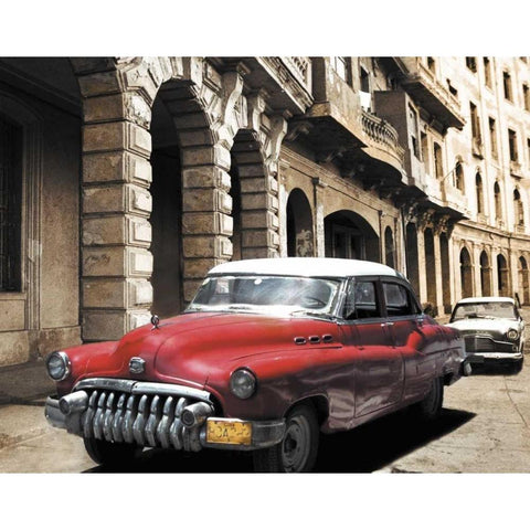 Cuban Cars I Gold Ornate Wood Framed Art Print with Double Matting by Groth, C.J.