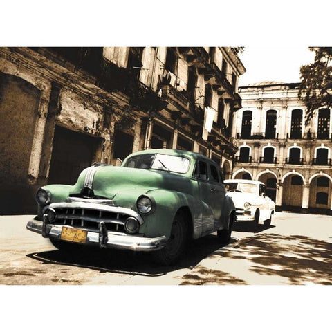 Cuban Cars II Black Modern Wood Framed Art Print by Groth, C.J.