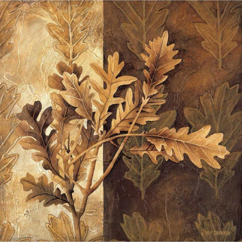 Leaf Patterns I Black Modern Wood Framed Art Print with Double Matting by Thompson, Linda
