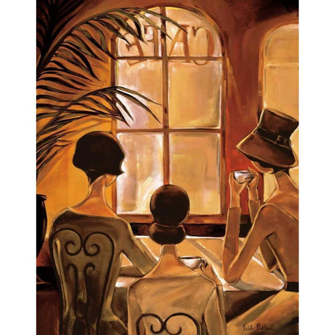 Cafe du Coin Black Modern Wood Framed Art Print by Biddle, Trish