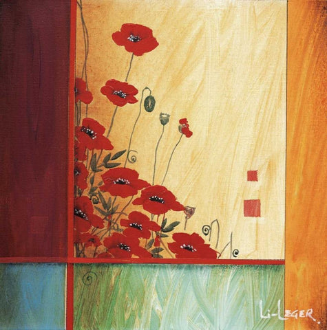 Along the Garden Wall White Modern Wood Framed Art Print with Double Matting by Li-Leger, Don