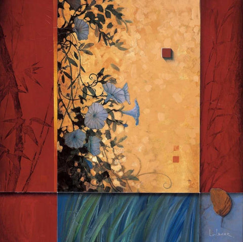 Artists Garden Black Ornate Wood Framed Art Print with Double Matting by Li-Leger, Don