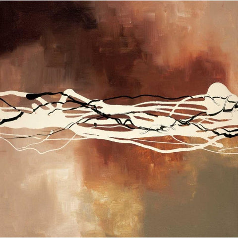 Copper Melody I Black Modern Wood Framed Art Print with Double Matting by Maitland, Laurie